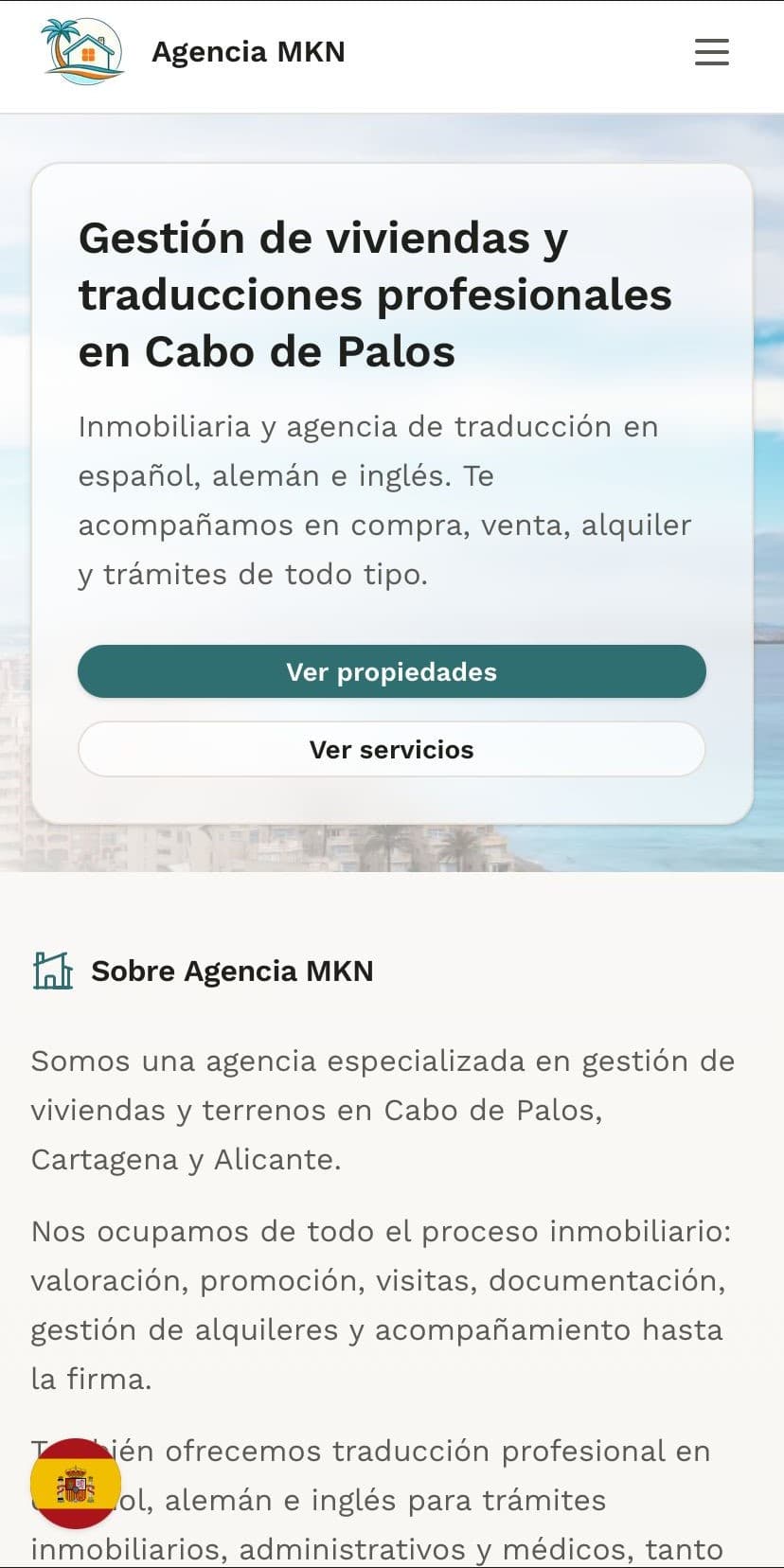 Primera pantalla movil del proyecto MKK en un mockup tipo iPhone