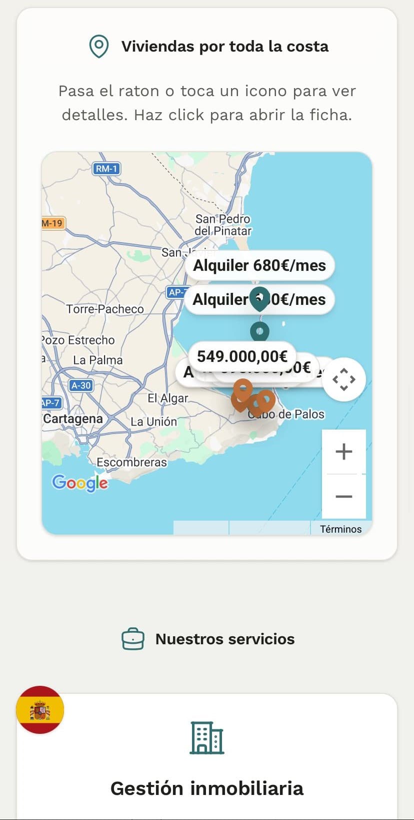 Tercera pantalla movil del proyecto MKK en un mockup tipo iPhone